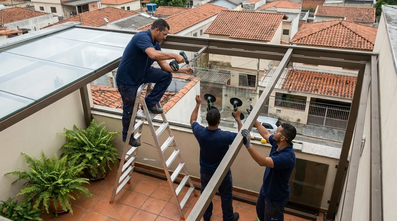 Fechamento de Área Gourmet com Alumínio